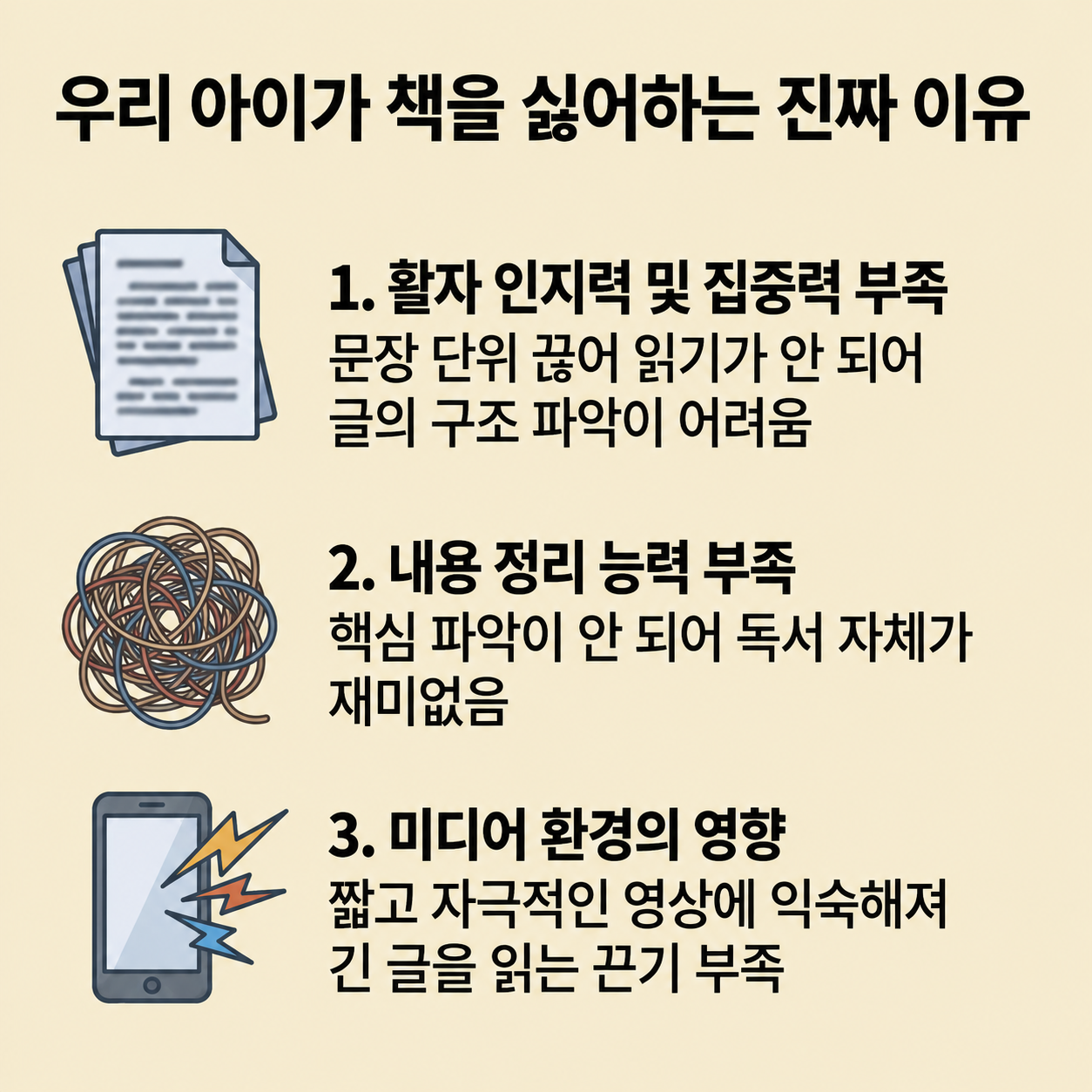 우리 아이가 책을 싫어하는 진짜 이유
